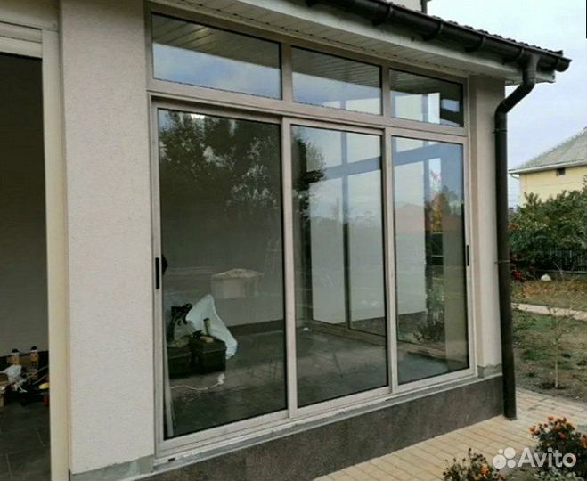 Большие пвх окна(рамы) для террасы