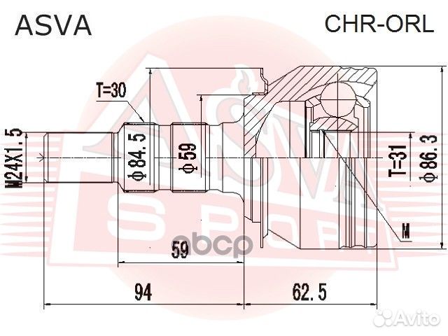 Шрус наружный 31X54X30 chrorl asva