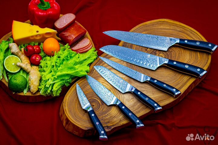 Набор ножей из Дамаска 67 слоев