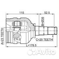 ШРУС внутренний левый 23x35x20 (toyota carina E AT