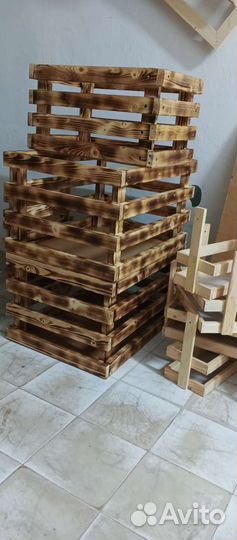 Деревянные ящики для цветов, фруктов, композиций