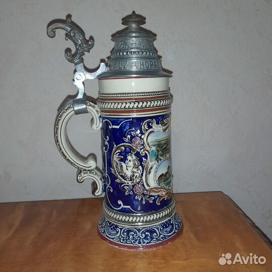 Антикварная пивная кружка привет из