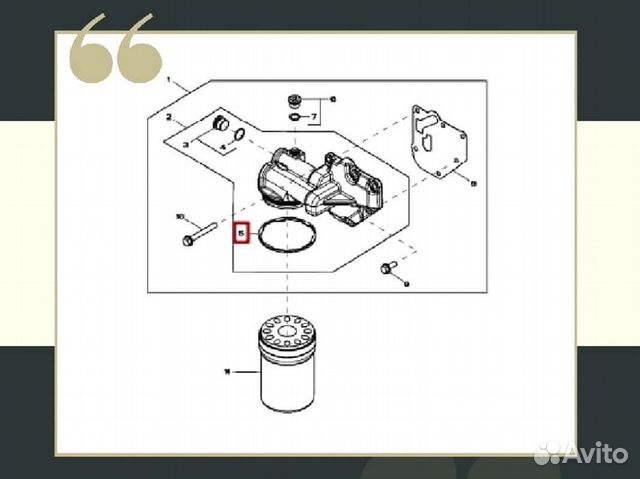 Кольцо уплотнительное масляного фильтра John Deere