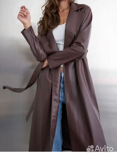 Кожаный тренч