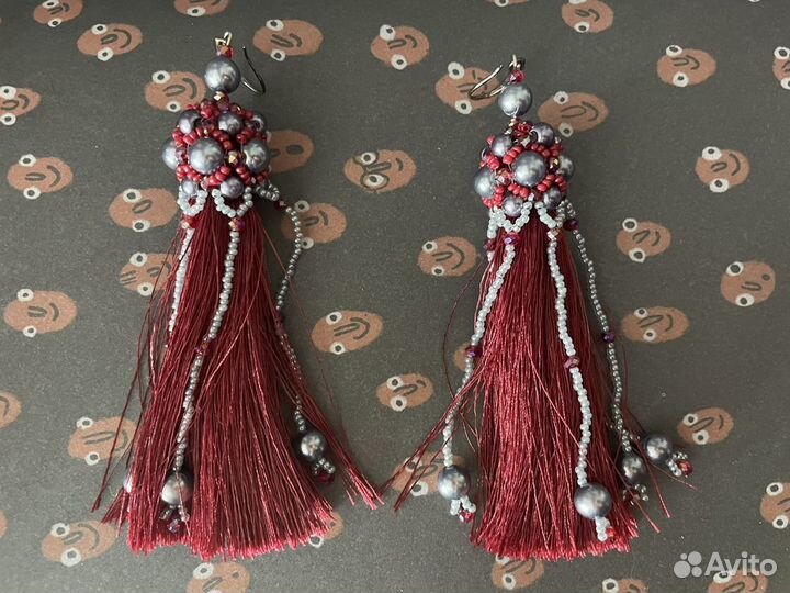 Серьги кисточки ручной работы