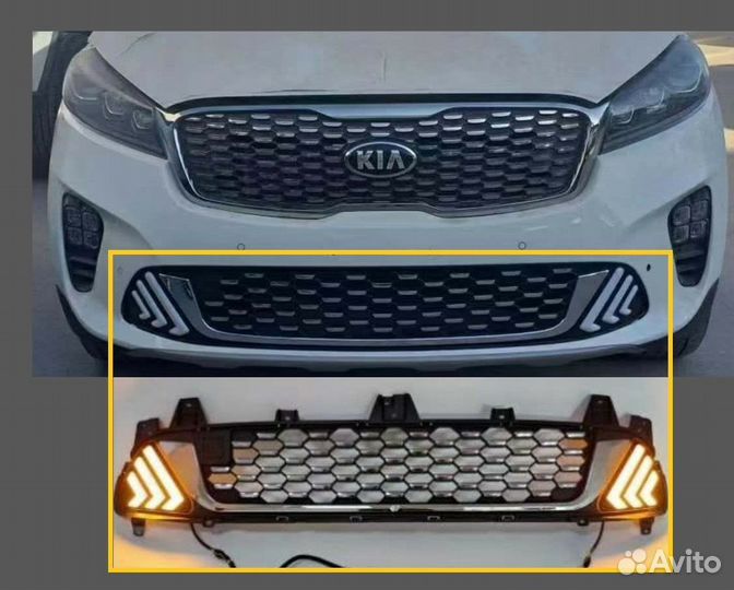 Решетка бампера LED Sorento Prime 2018