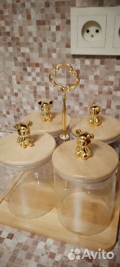 Набор из 4-х банок для сыпучих продуктов