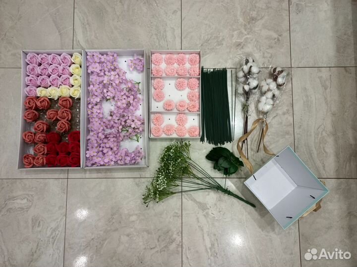 Набор для создания букетов из мыльных роз