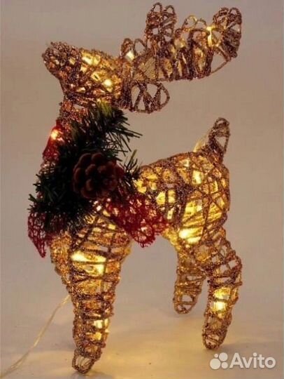 Олень новогодний светогирлянда ассорти