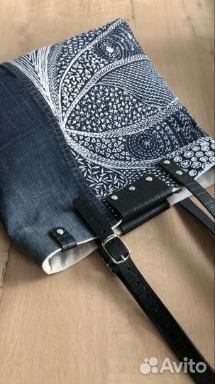 Сумка женская тоут (шопер) с ручной вышивкой