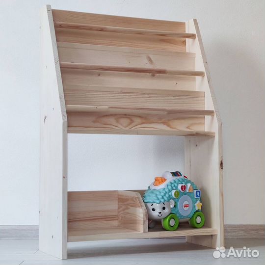 Детский напольный стеллаж Монтессори для книг