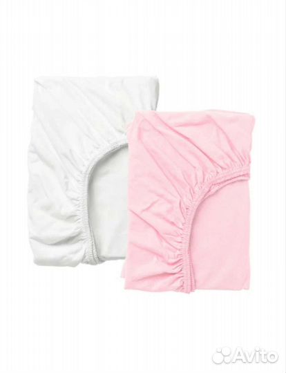 Икеа Простыня натяжная лен, 60х120 см, 2 шт