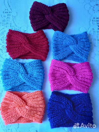 Повязка на голову вязаная