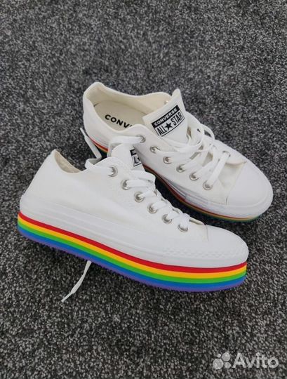 Кеды Converse All Star Rainbow Platform размер 39
