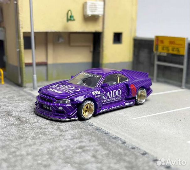 Nissan Skyline R34 Kaido House Mini GT 1 64