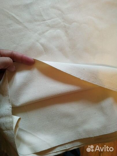 Отрез ткани Х/Б - кремоватая, плотная (СССР)