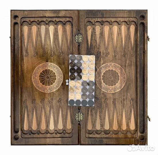 Нарды и шашки резные Лошадь 64 х 64 см бук Армения 62571