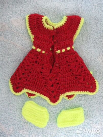 Вязаные платья для куклы Паола Рейна ростом 32 см