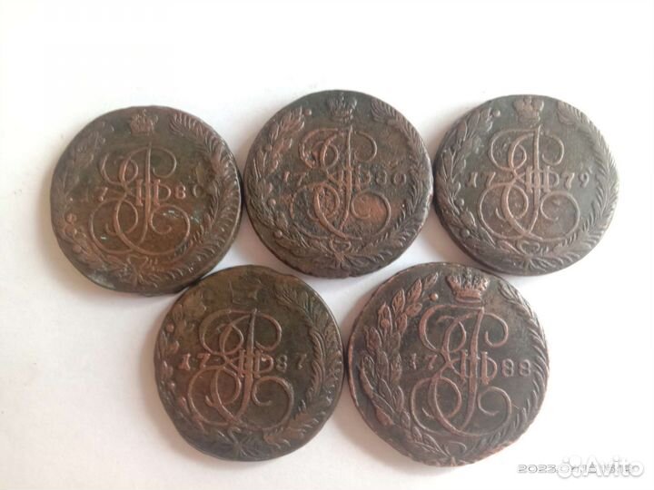 Монеты 5 копеек Екатерины