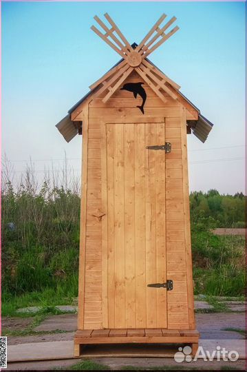 Дачный туалет деревянный DRE453