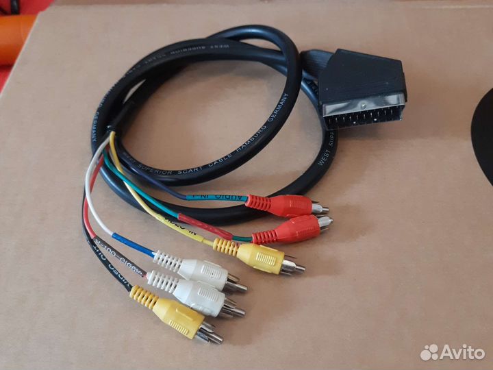 Кабель scart - scart и RCA (1 м)