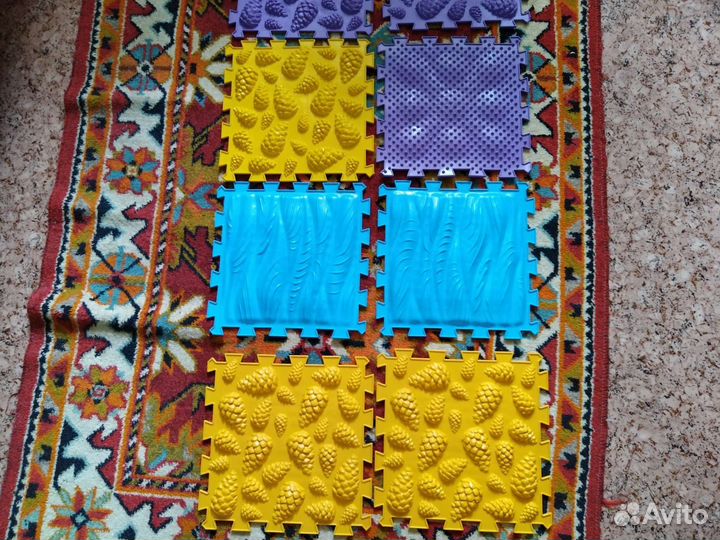 Модульный массажный ортопедический коврик 12 штук