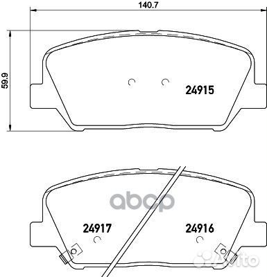 Колодки тормозные передние 8DB355028781 hella P