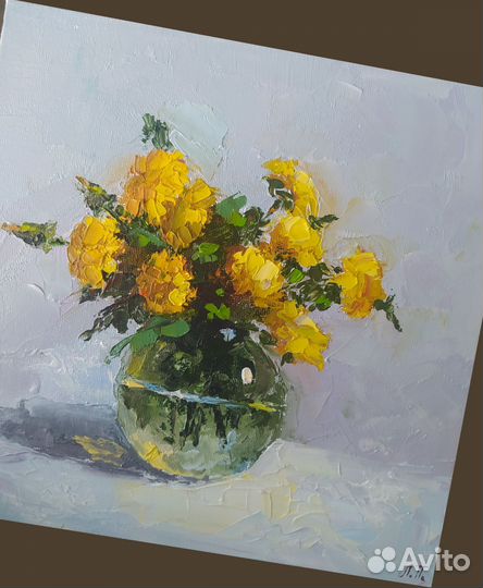 Картина маслом цветы