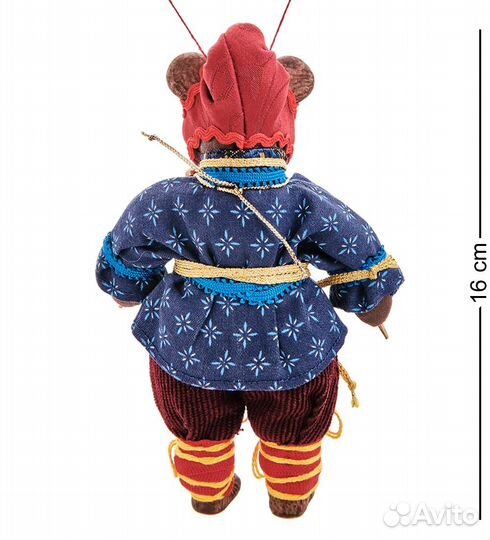 Кукла подвесная Медведь в колпаке с барабаном A2189091