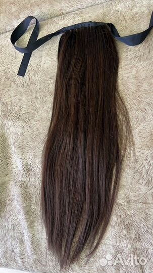 Хвост из натуральных волос