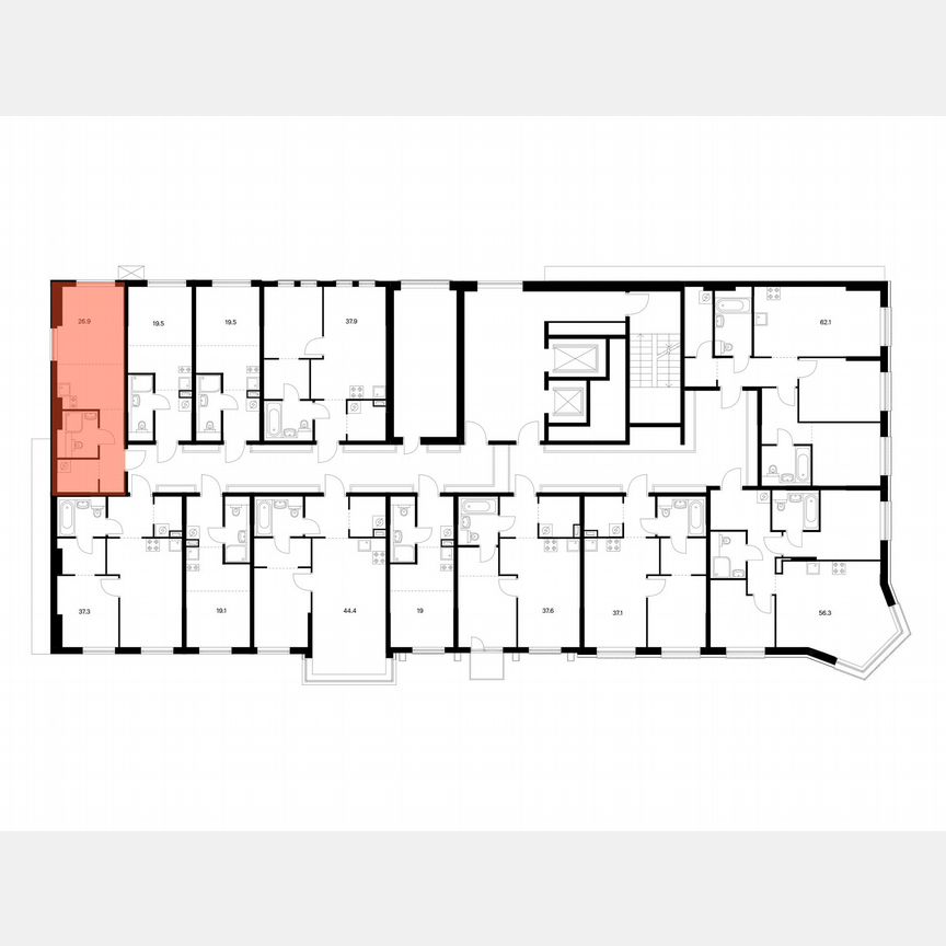 Квартира-студия, 26,9 м², 17/17 эт.