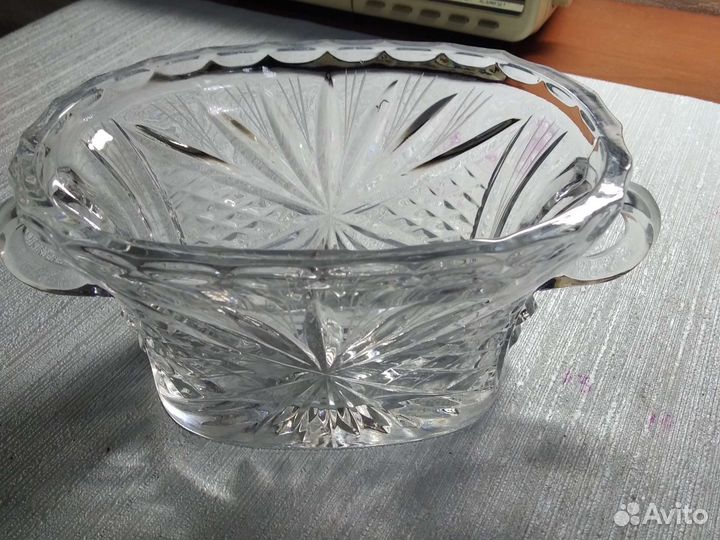 Салатница хрустальная с крышкой. Раритет. СССР