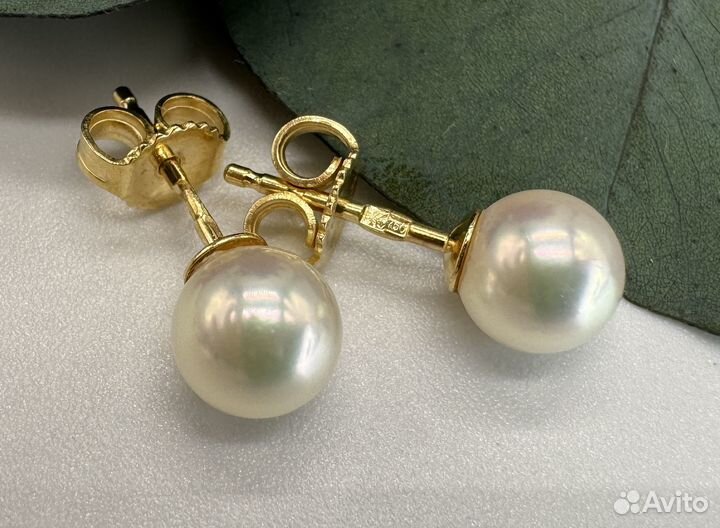 Золотые серьги пусеты 750 пробы