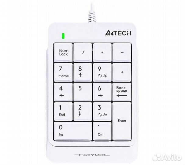 Числовой блок A4Tech Fstyler FK13P, белый для ноут