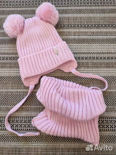 Комплект шапка и снуд для девочки
