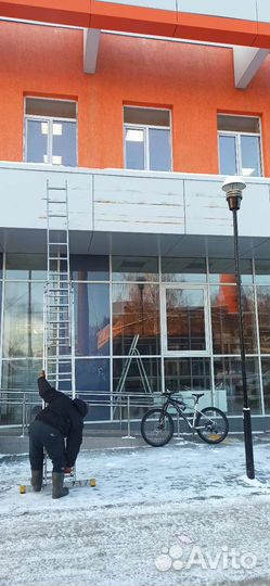 Демонтаж монтаж ремонт вывески пленка реклама рама