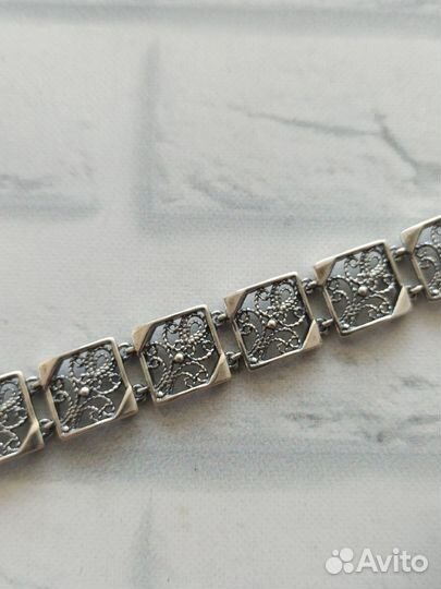 Серебряный браслет советский