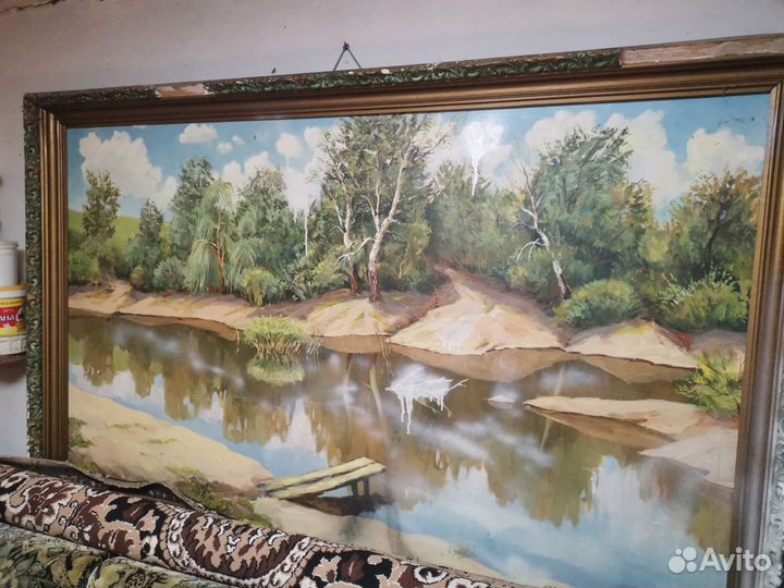 Картина маслом на холсте пейзаж 1980г