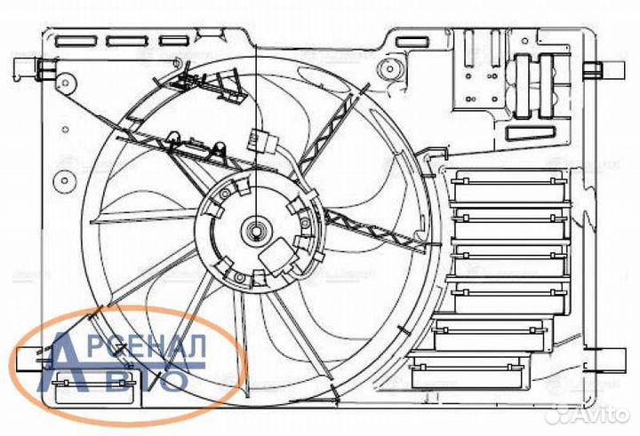 Э/вентилятор охл. с кожухом для а/м Ford Kuga II