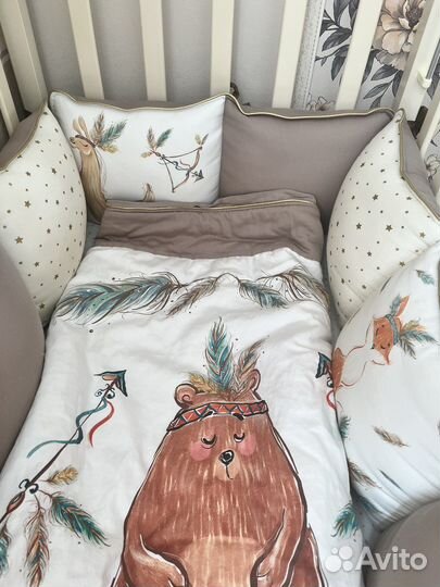 Кровать Алита 4/6, бортики Minky Moon