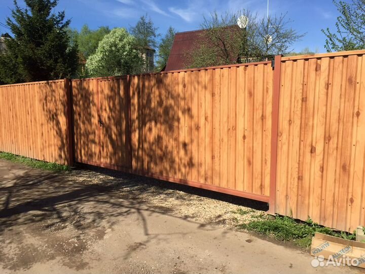 Откатные ворота и заборы под ключ