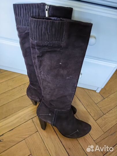 Замшевые женские сапоги демисезонные