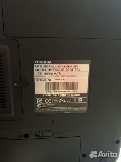 Ноутбук Toshiba Satellite A300-1GM