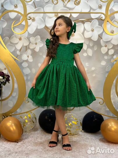 Платье зеленое елочка елка елочки 104-122