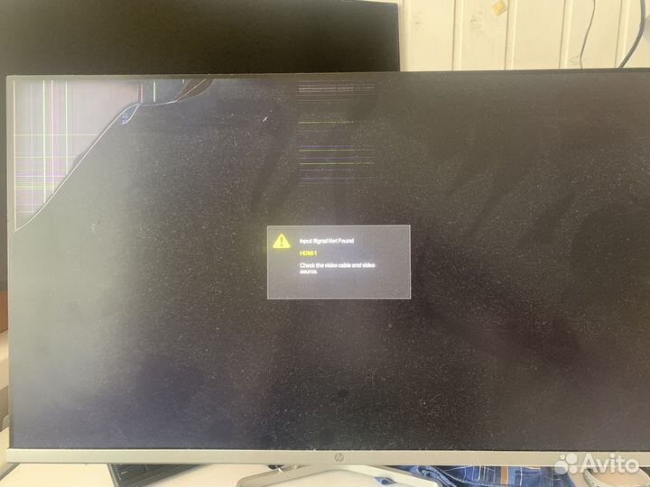 Монитор hp m27f, разбита матрица