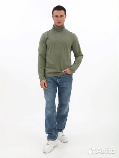 Мужской лонгслив оливкового цвета Napapijri