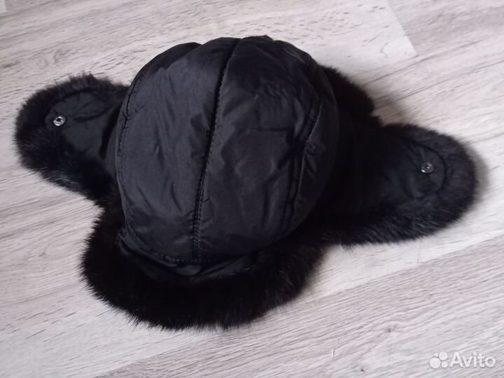 Шапка ушанка с натуральным мехом размер 56