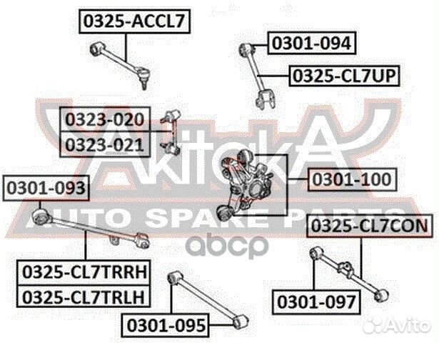 Тяга стабилизатора задняя правая 0323-020 asva