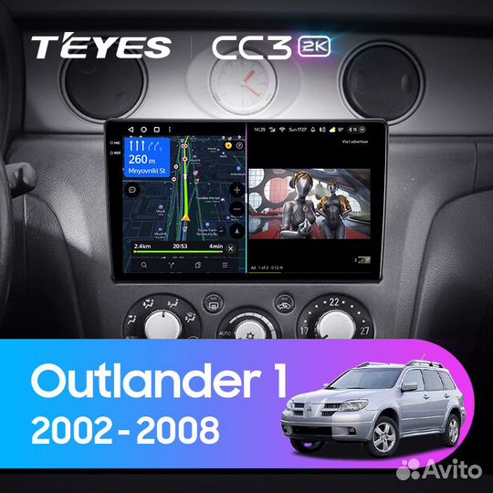 Магнитола teyes CC3 2K 6/128 Mitsubishi Outlander