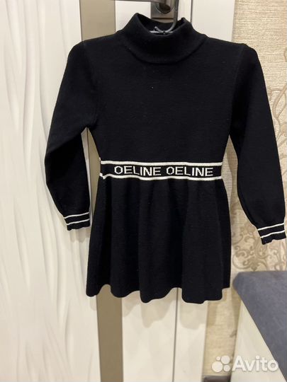 Платье для девочки черное теплое 110 Турция